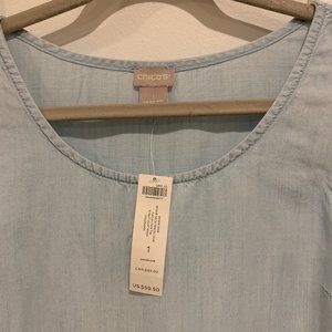 Chico's Light Indigo Chambray Tank Top - Size M